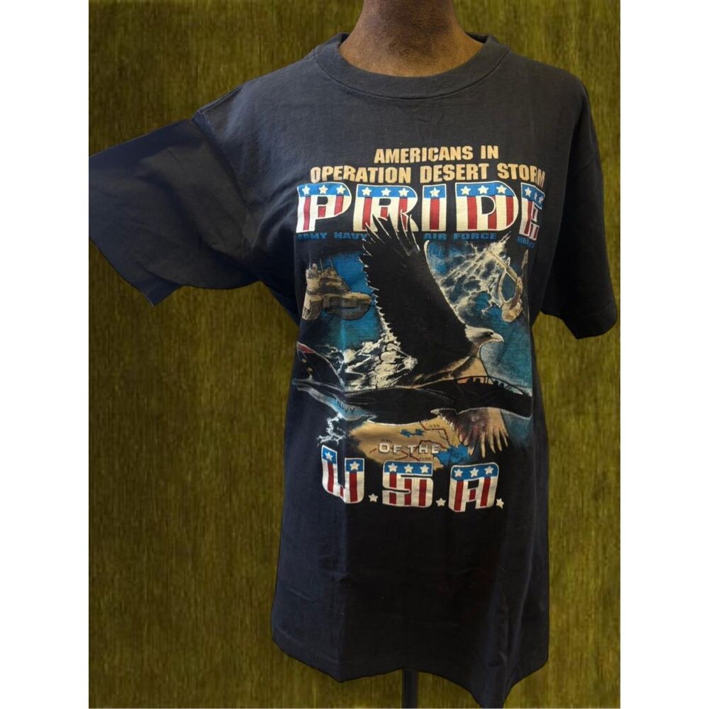 Vintage Military Utility Operation Desert Storm USA Cotton Graphic Tee History